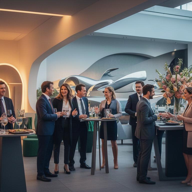 Zakelijke netwerkborrel met gasten op een stijlvolle locatie tijdens een Formule 1-weekend