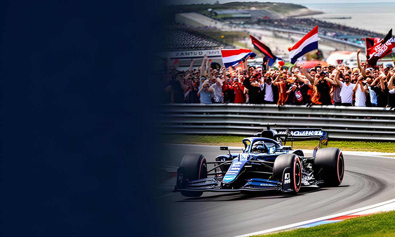 Formule 1-auto van een lokaal team op het circuit van Zandvoort met Utrechtse supporters langs de baan