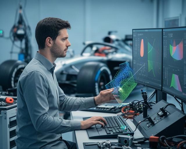 Data-engineer uit Utrecht analyseert een AI-model voor bandenstrategie in de racewerkplaats